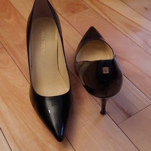 Black patent pumps